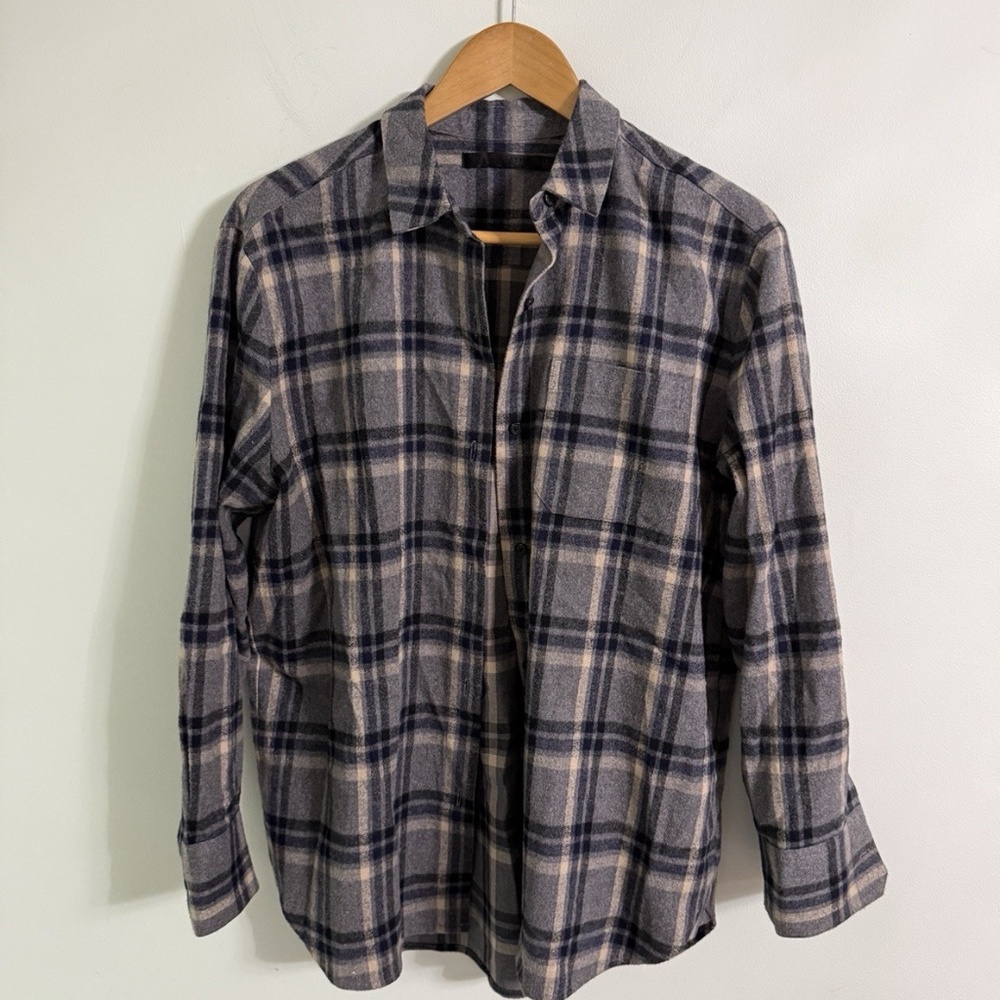 Jenni Kayne Plaid Flannel Long Sleeve Boyfriend Shirt Size Small